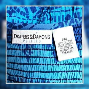 Draper's & Damon's Dresses - Draper's & Damon's Blue Smocked Top Dress Size PM Draper's & Damon's Dresses - Draper's & Damon's Blue Smocked Top Dress Size PM